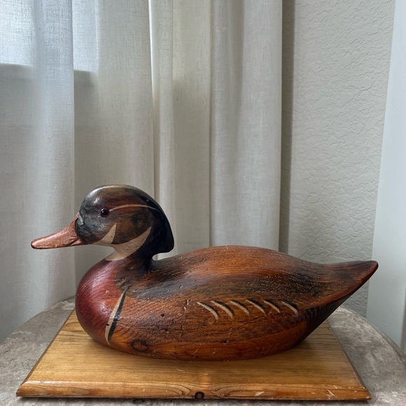 Vintage hand carved and painted drake decoy - Picture 6 of 8